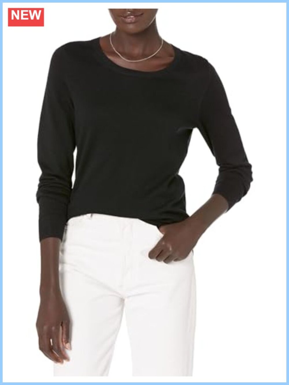 Women's Lightweight Crewneck Sweater Cotton Blend Long Sleeve Knit Pullover